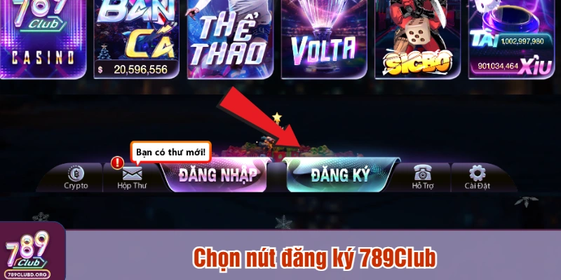 Chọn nút đăng ký 789Club