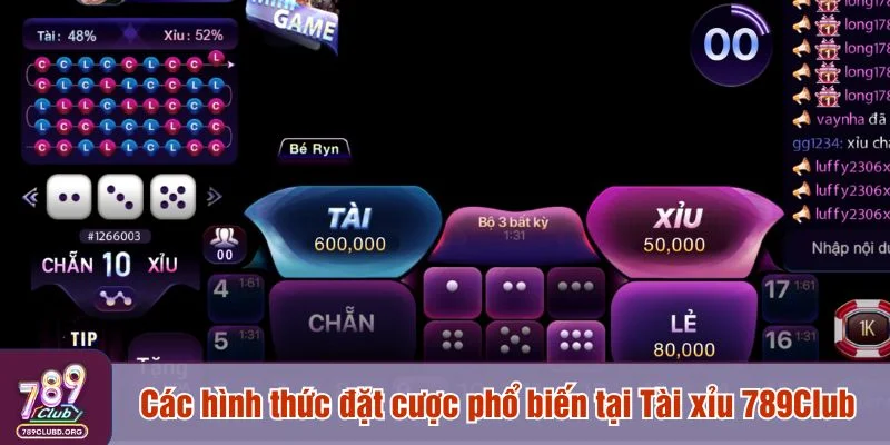 Ngoài Tài Xỉu cơ bản, Tài xỉu 789Club còn có các cửa phụ